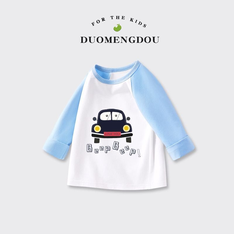 Kids Toddler Boys Girls Casual Cute Cartoon Print Long Sleeve Round Neck T-Shirt